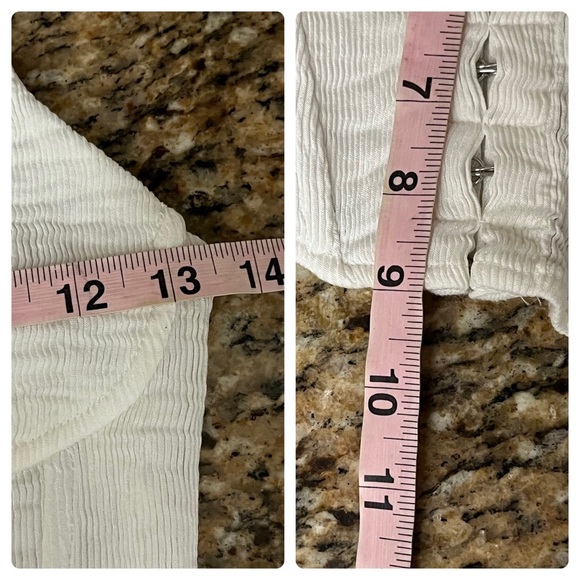 HESPERUS ivory Ribbed Corset Strappy Crop Top Party Night Out Beach Summer M - Picture 3 of 7